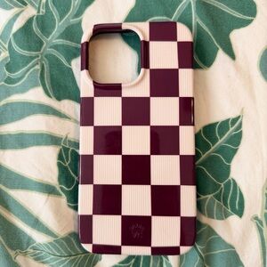 Velvet Caviar Checkered Phone Case - Wine and White